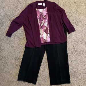EUC Alfred Dunner set, top sz XL, pants size 18 short (approximate 26" inseam)
